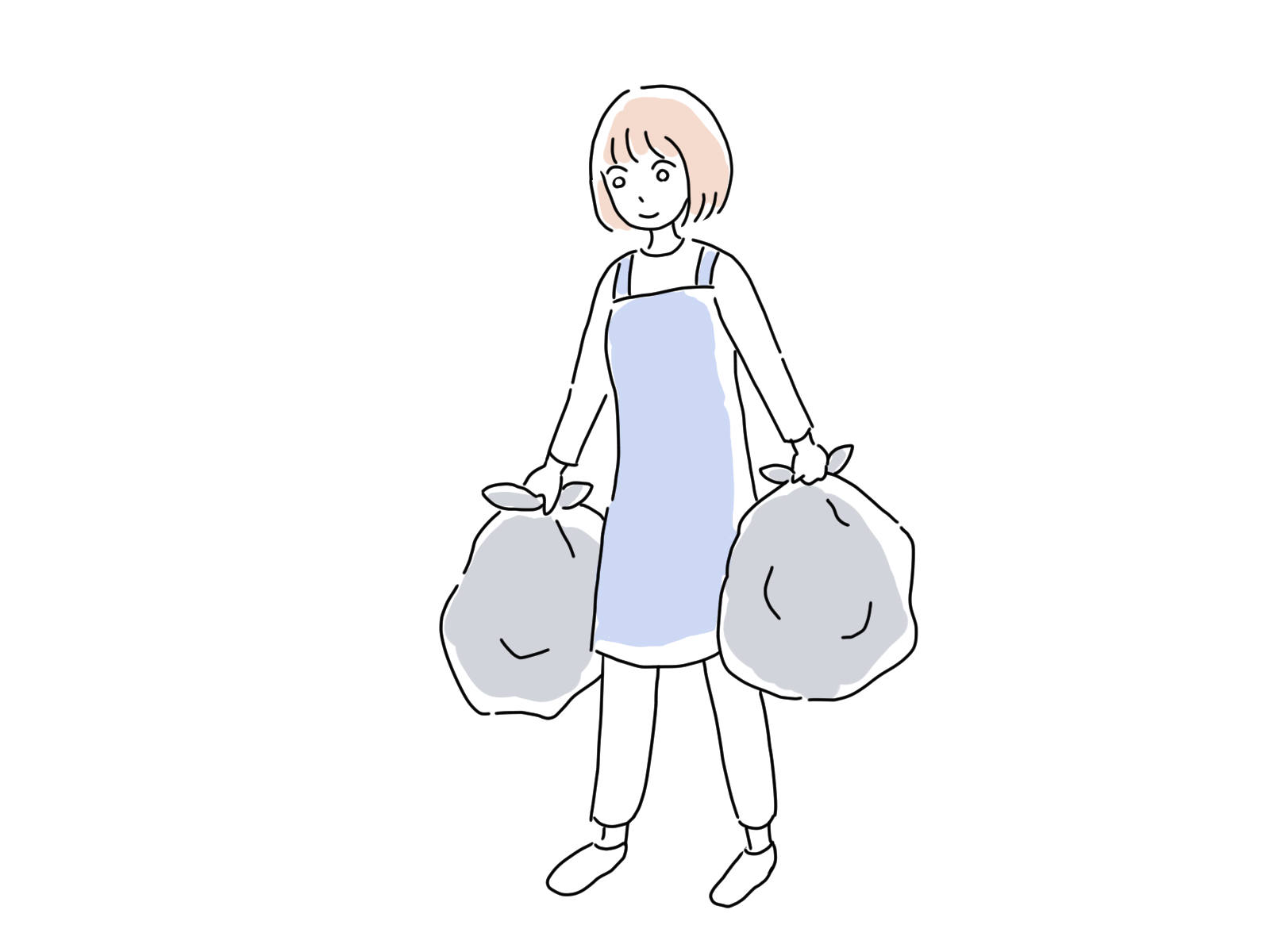 掃除する人のイラスト