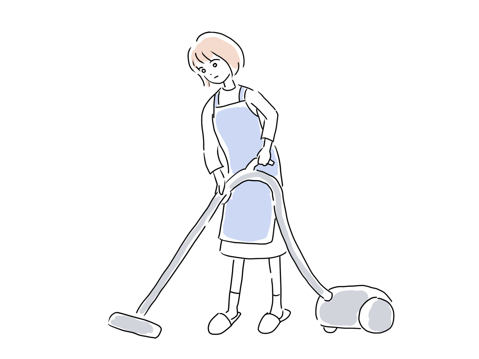掃除をする人のイラスト