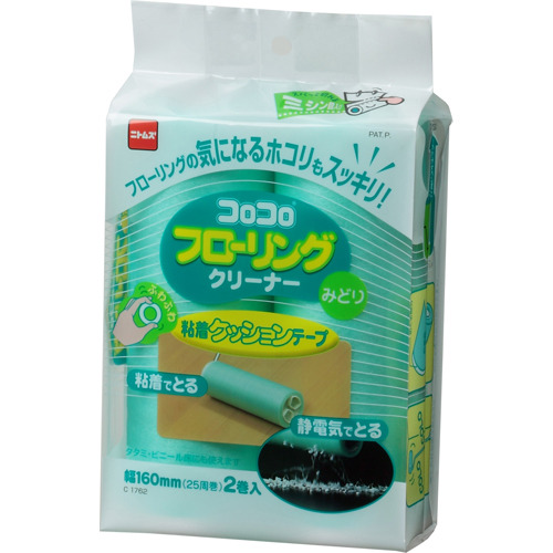 【送料無料・まとめ買い×3】ニトムズ コロコロ スペアテープ フローリングクリーナー 緑 2巻入