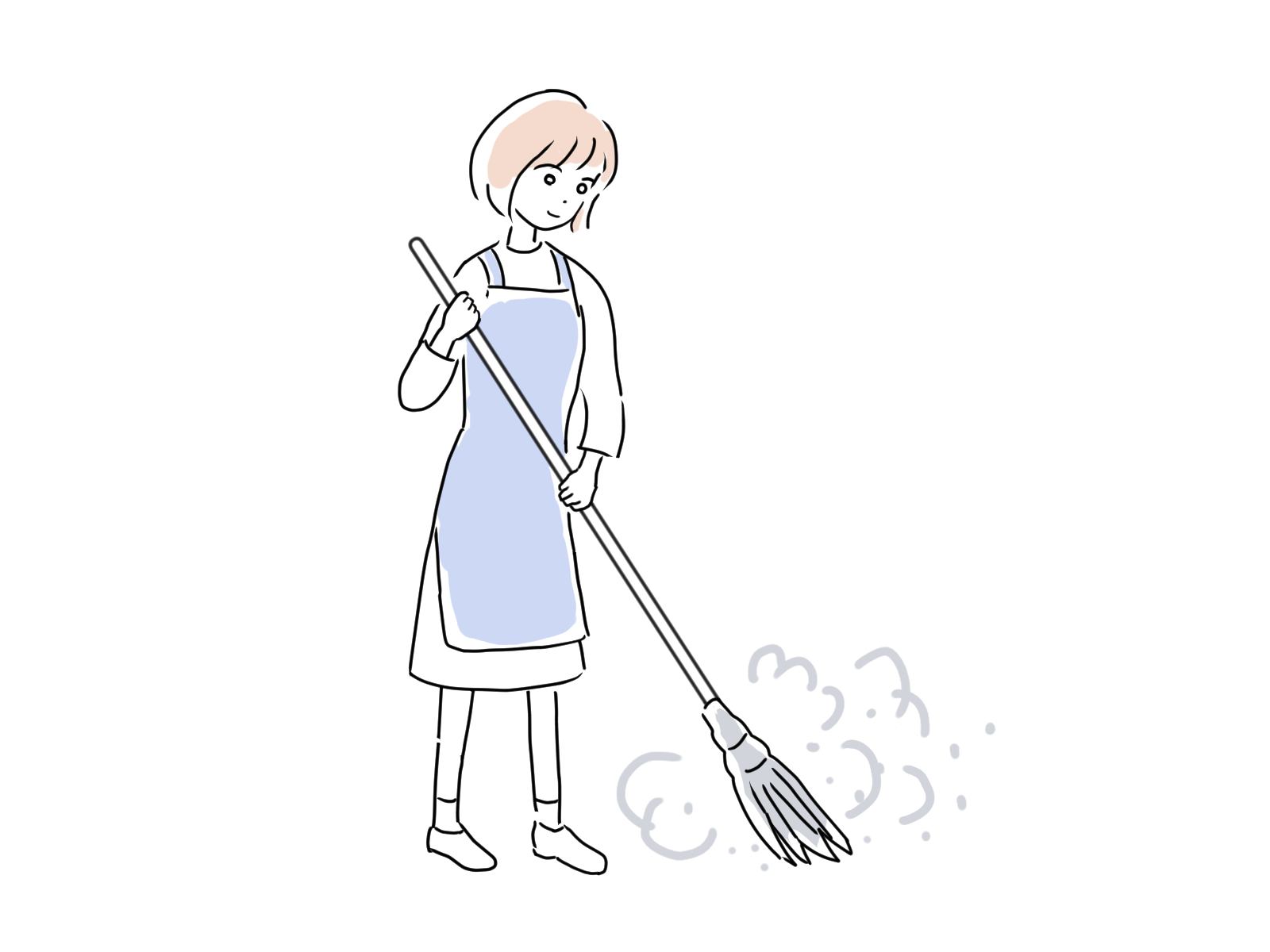 掃除をする人のイラスト
