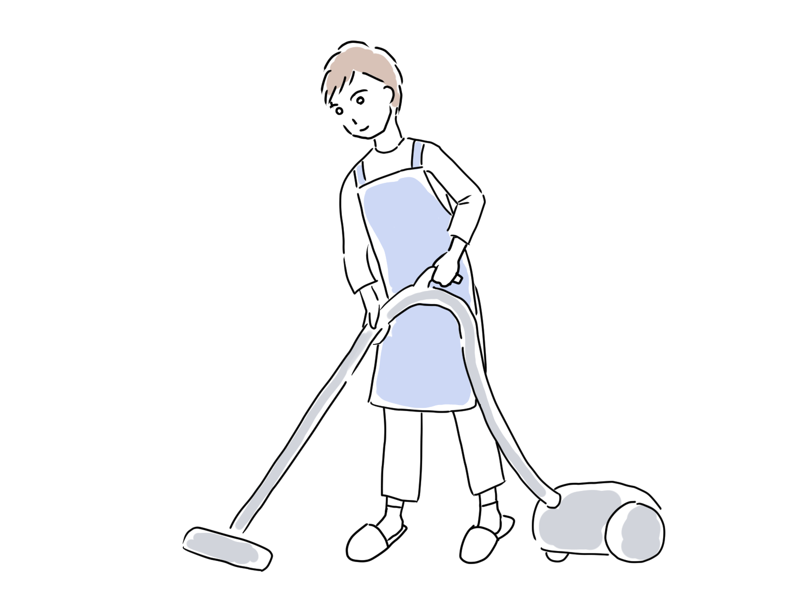 掃除をする人のイラスト