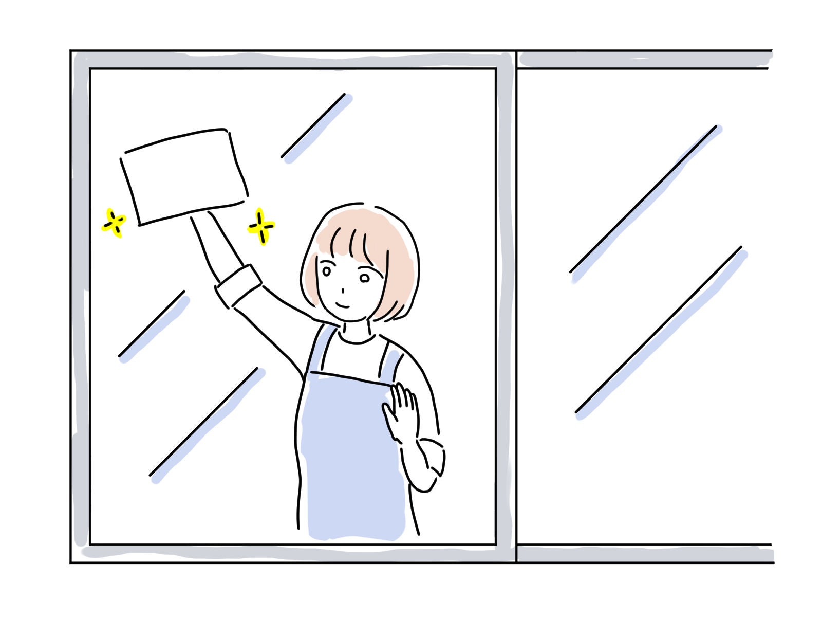 掃除する人のイラスト